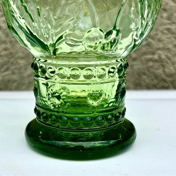 Anthropologie Retired GREEN HELIANTHUS Glasses - Set of 7 - Picture 5 of 7